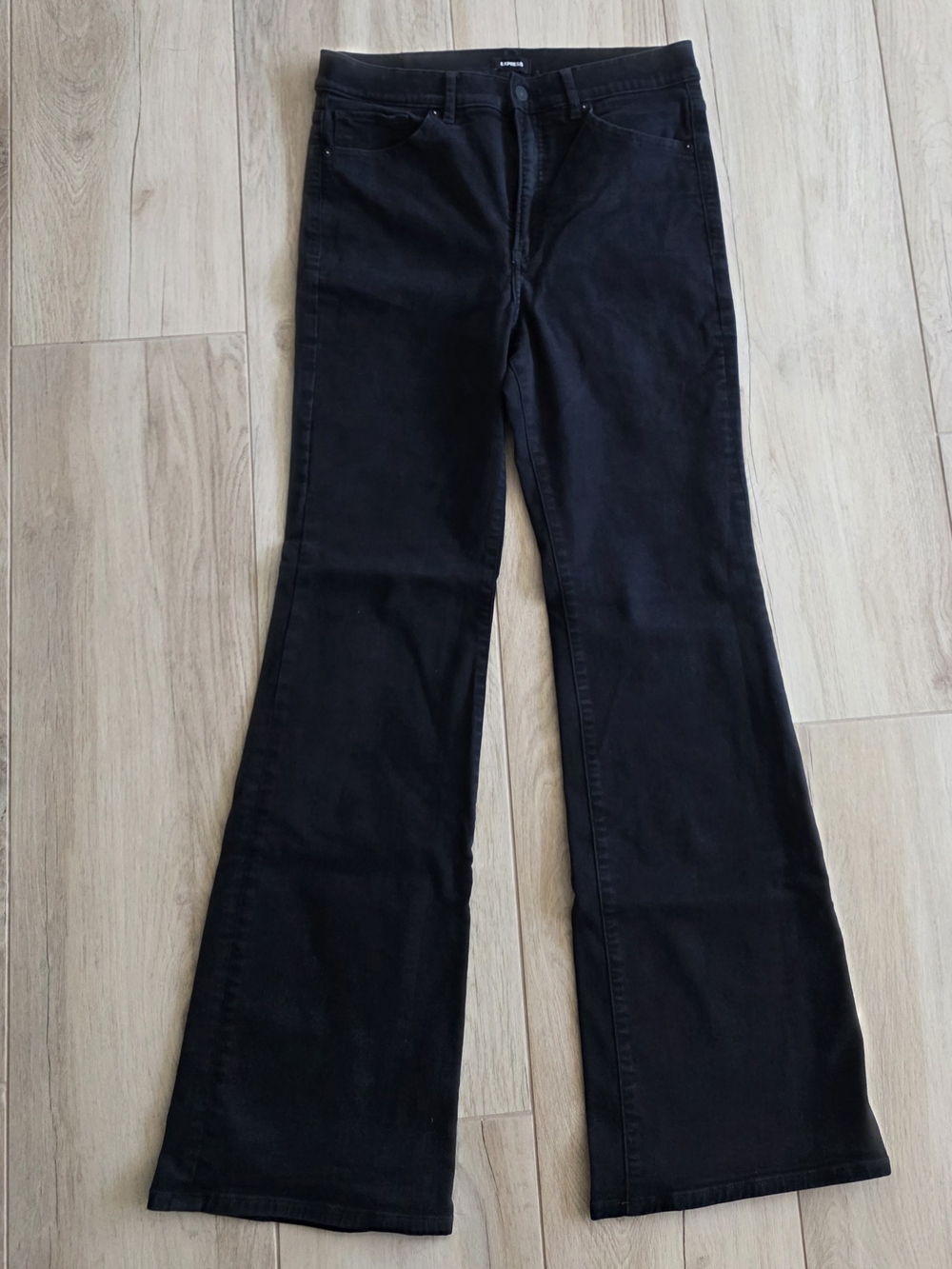 Express Black Wide-Leg Flare Jeans